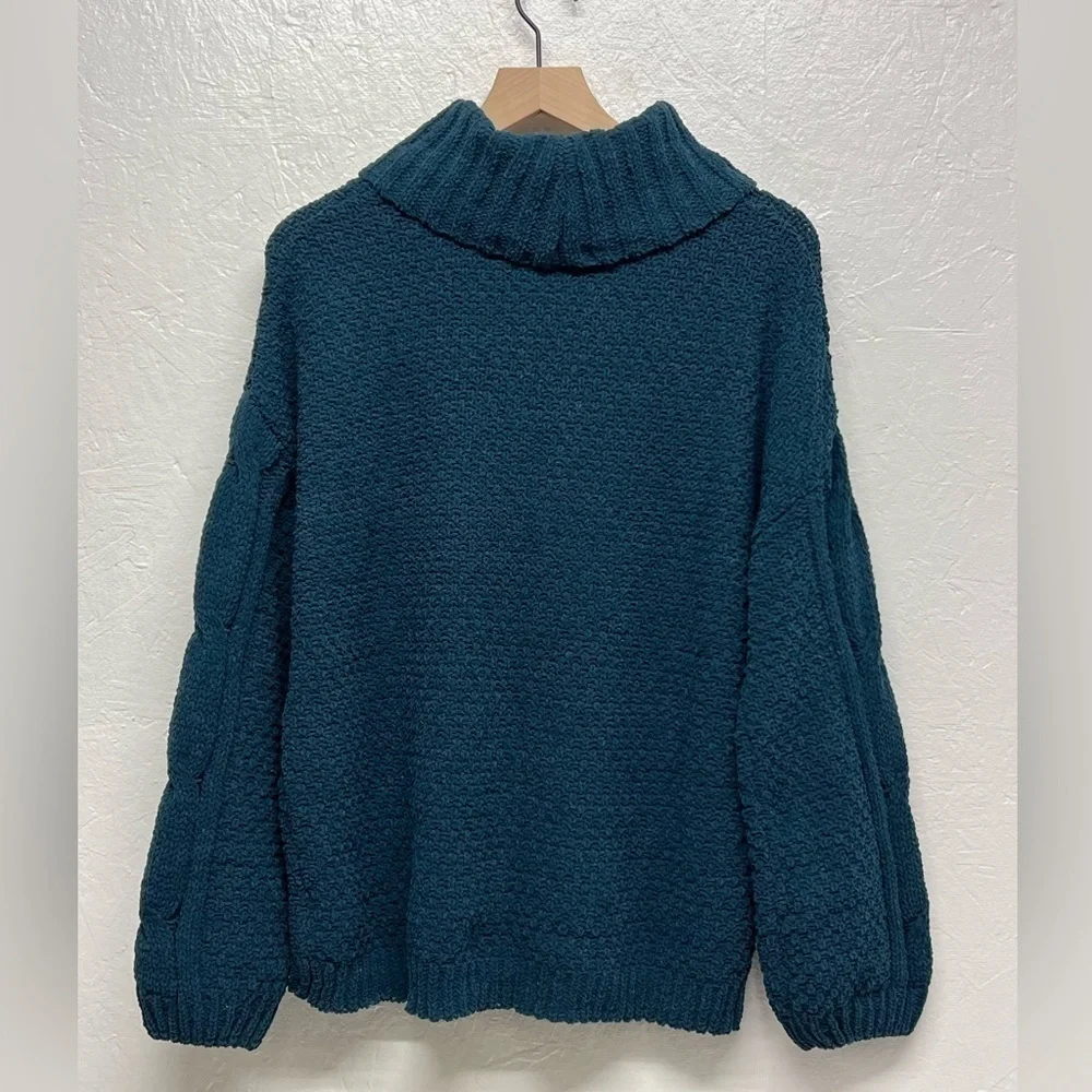 Seven7 - Women's Soft & Warm Cable Knit Chenille Sweater - Deep Teal
